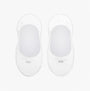 Calvin Klein 2 Pack Womens Invisible Socks White top view showing two pairs, featuring CK logo on the front.