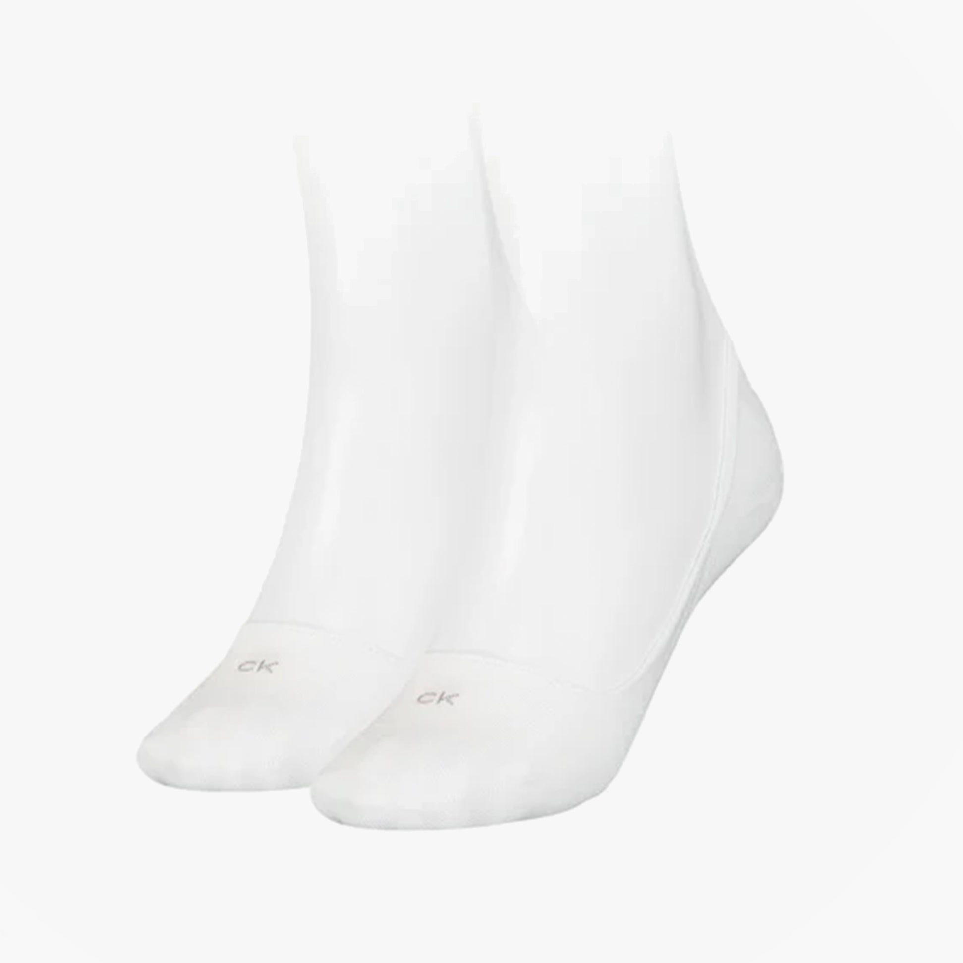 Calvin Klein 2 Pack Womens Invisible Socks White