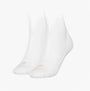 Calvin Klein 2 Pack Womens Invisible Socks White front view showing soft material and sleek design.