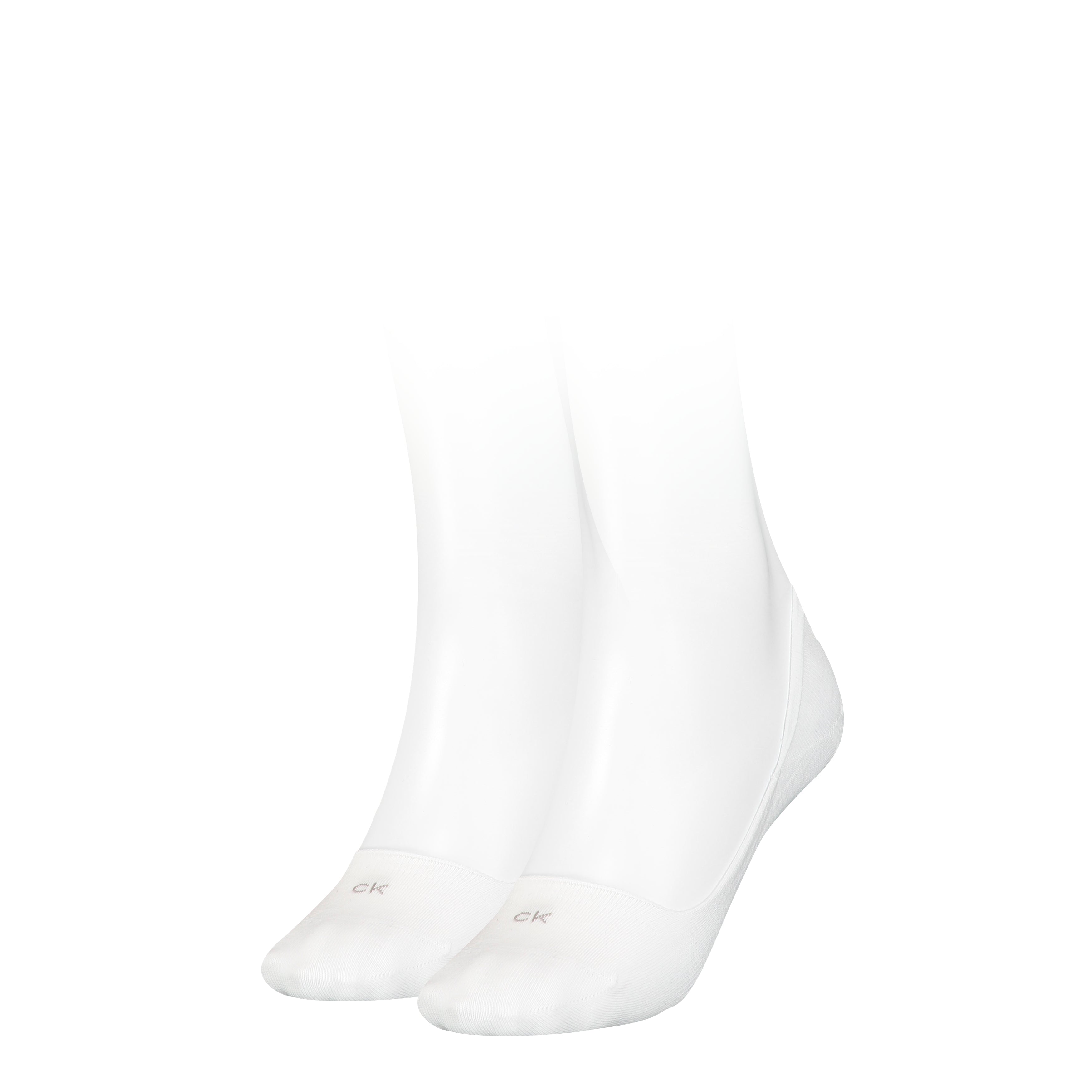 Calvin Klein 2 Pack Womens Invisible Socks White