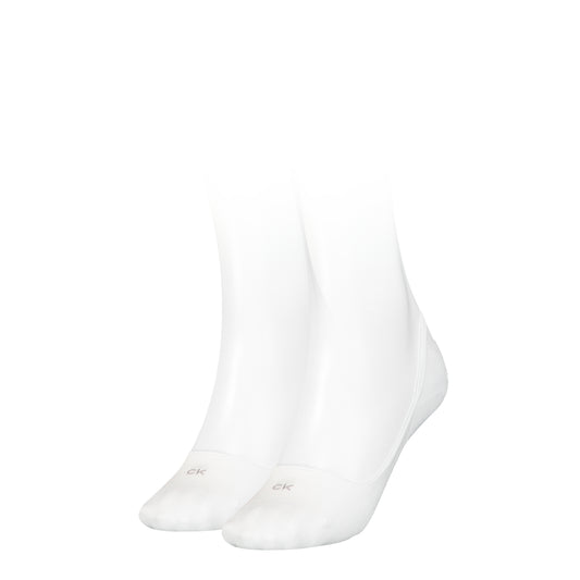 Calvin Klein 2 Pack Womens Invisible Socks White