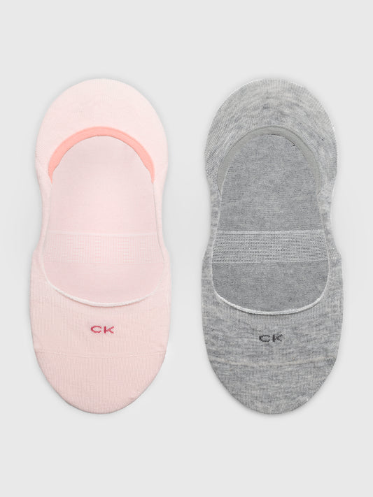 Calvin Klein 2 Pack Womens Invisible Socks Pink
