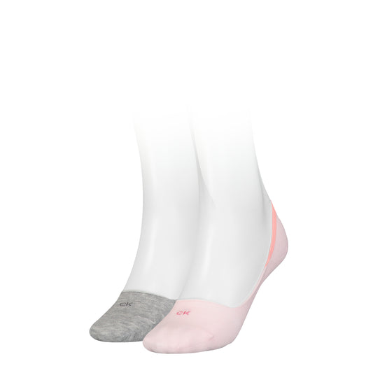 Calvin Klein 2 Pack Womens Invisible Socks Pink