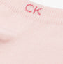 Calvin Klein 2 Pack Womens Ankle Trainer Socks Pink Combo close-up view showing CK logo detail on the pink fabric.