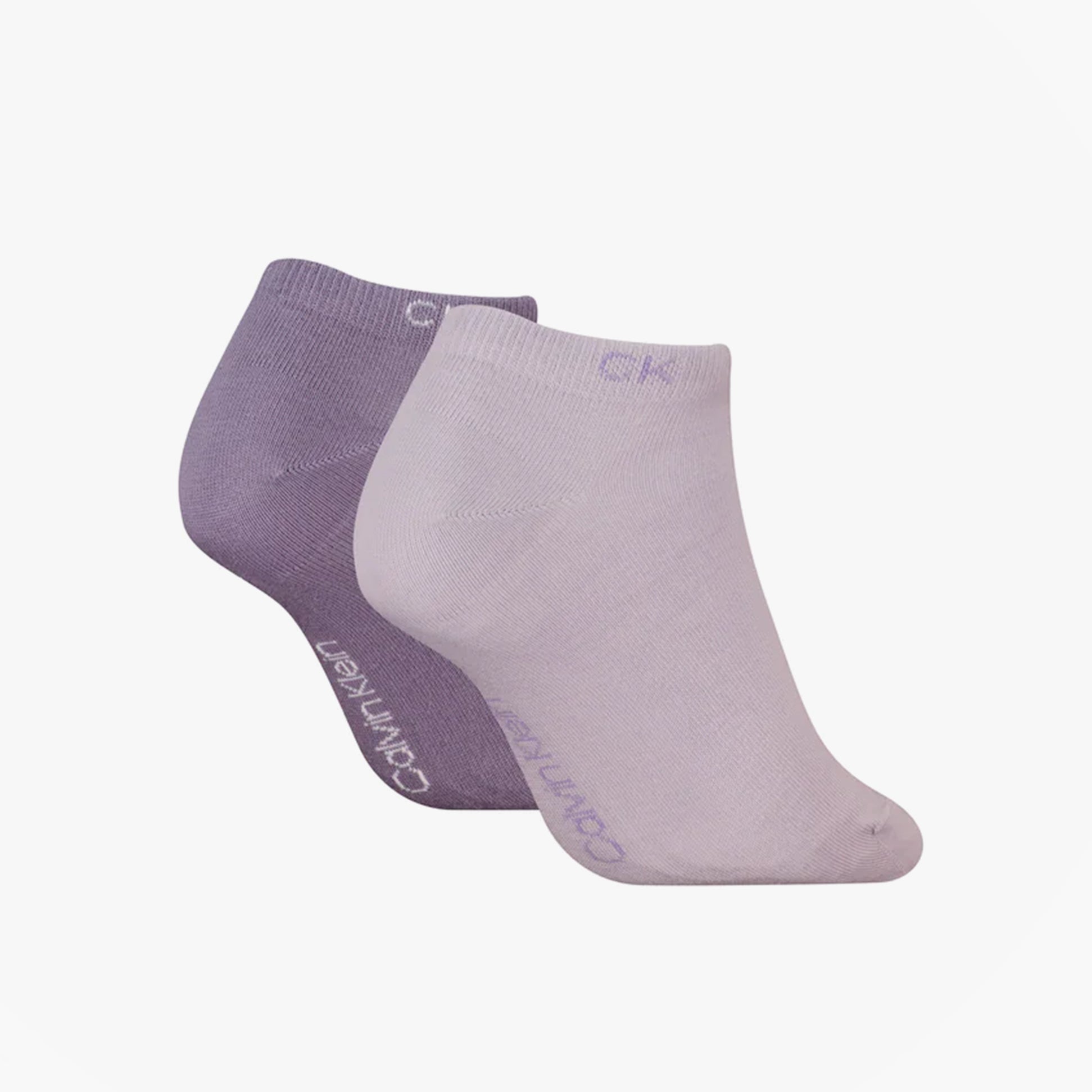 Calvin Klein 2 Pack Womens Ankle Trainer Socks Lilac Combo