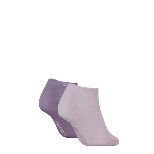 Calvin Klein 2 Pack Womens Ankle Trainer Socks Lilac Combo