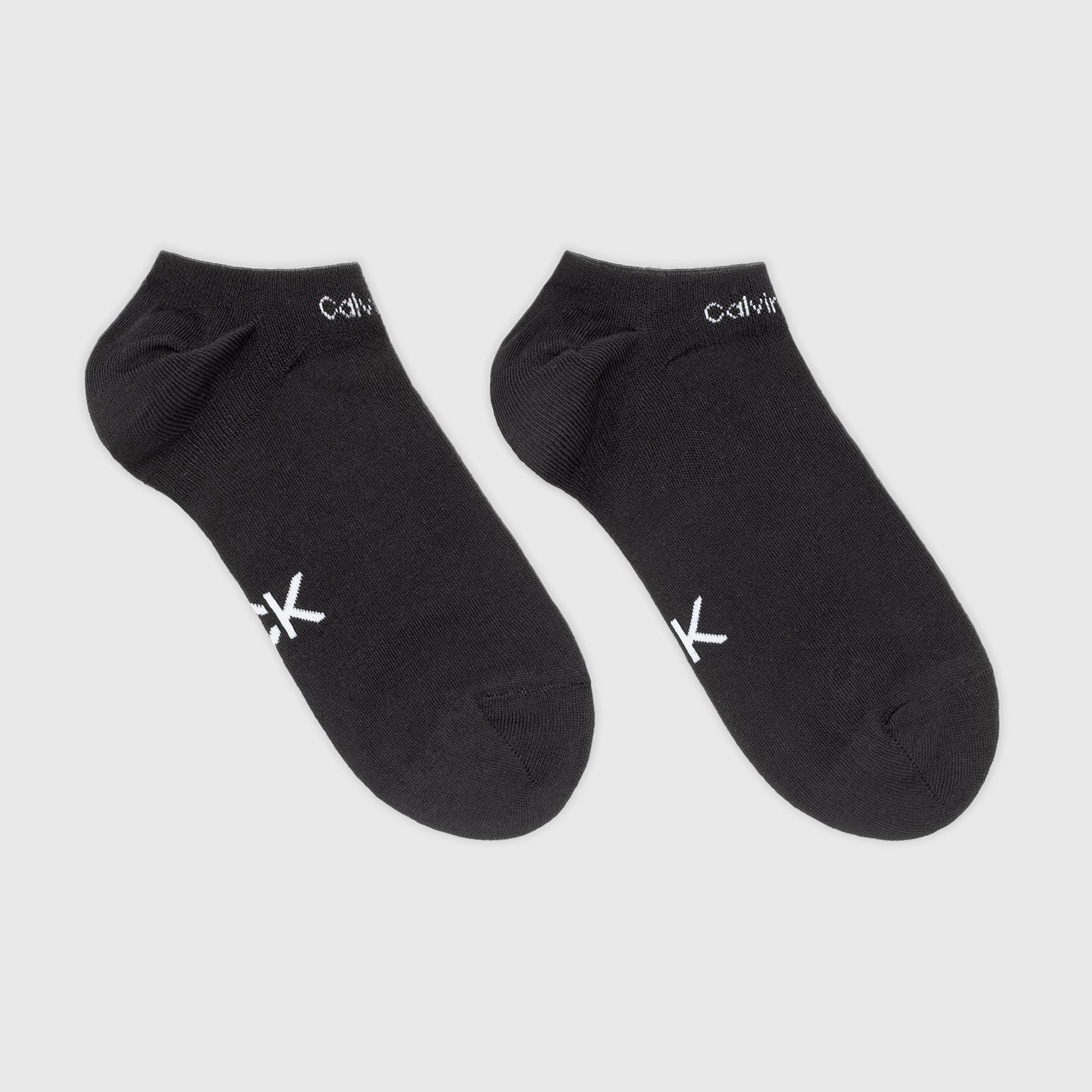 Calvin Klein 2 Pack Womens Ankle Trainer Socks Black
