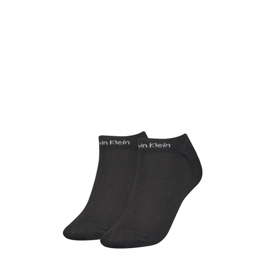 Calvin Klein 2 Pack Womens Ankle Trainer Socks Black