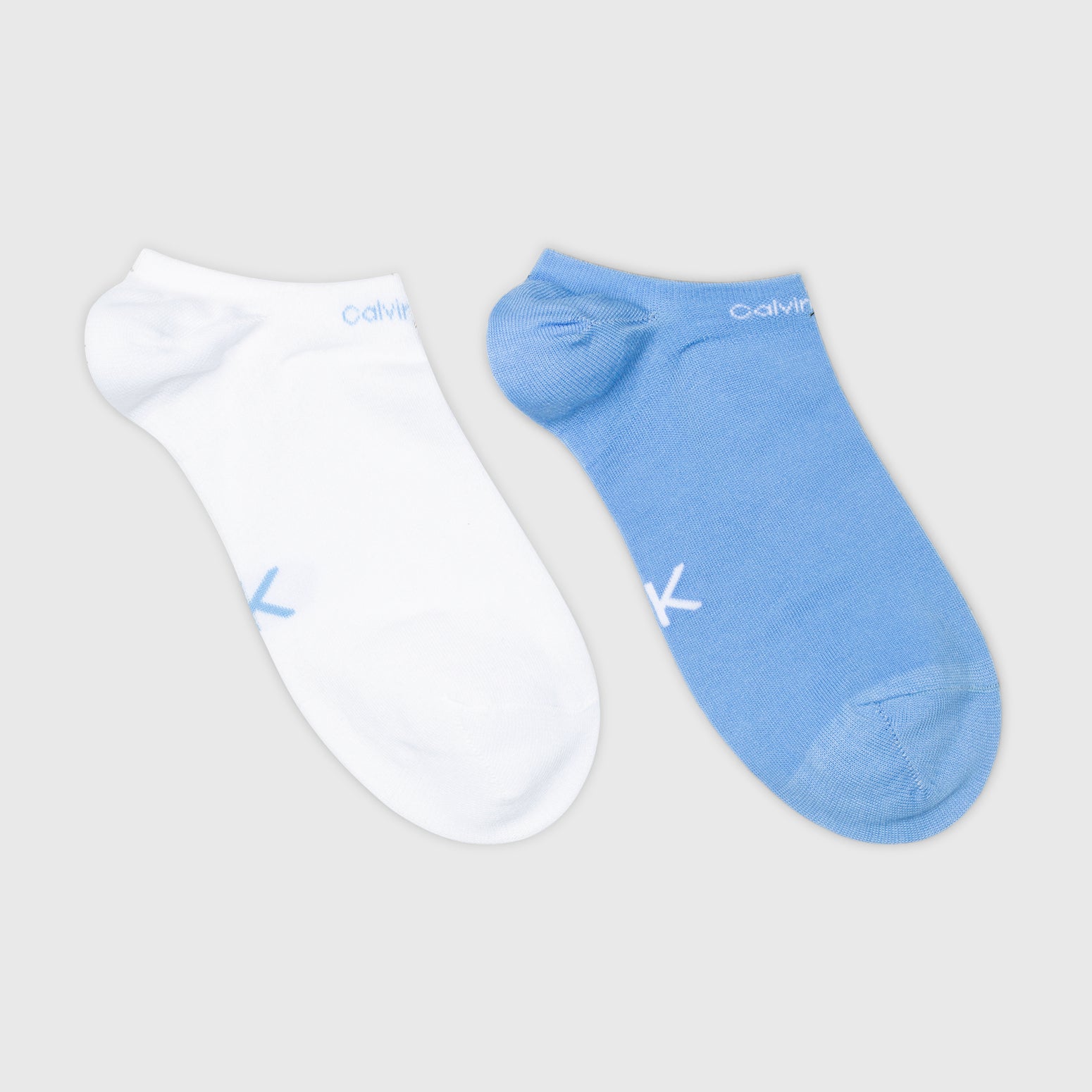 Calvin Klein 2 Pack Womens Ankle Trainer Socks Blue Combo
