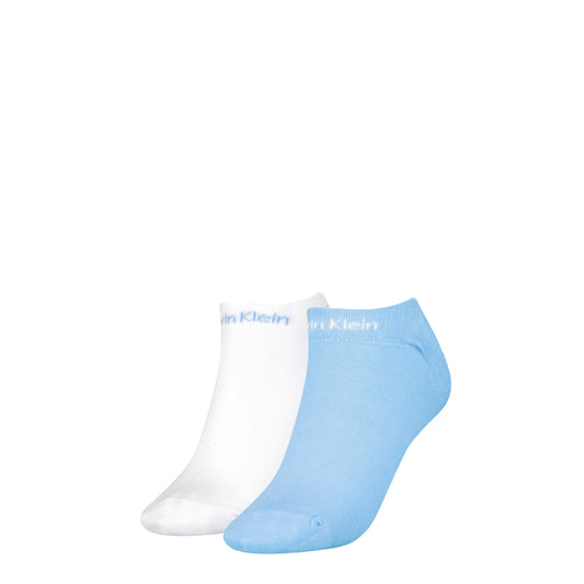 Calvin Klein 2 Pack Womens Ankle Trainer Socks Blue Combo