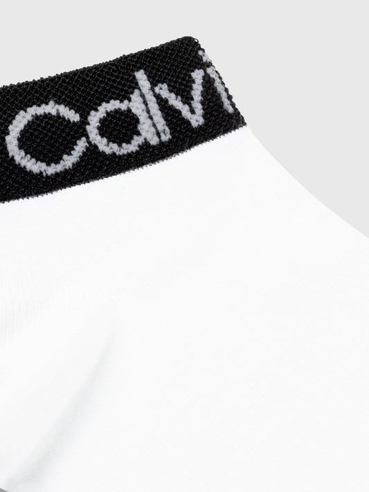 Calvin Klein 2 Pack Womens Ankle Trainer Socks White