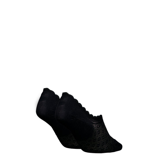 Calvin Klein 2 Pack Womens Invisible Socks Black