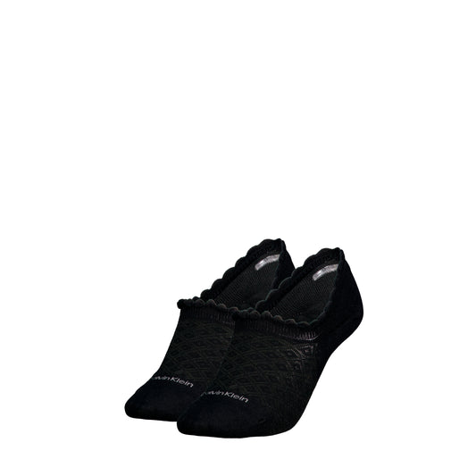 Calvin Klein 2 Pack Womens Invisible Socks Black