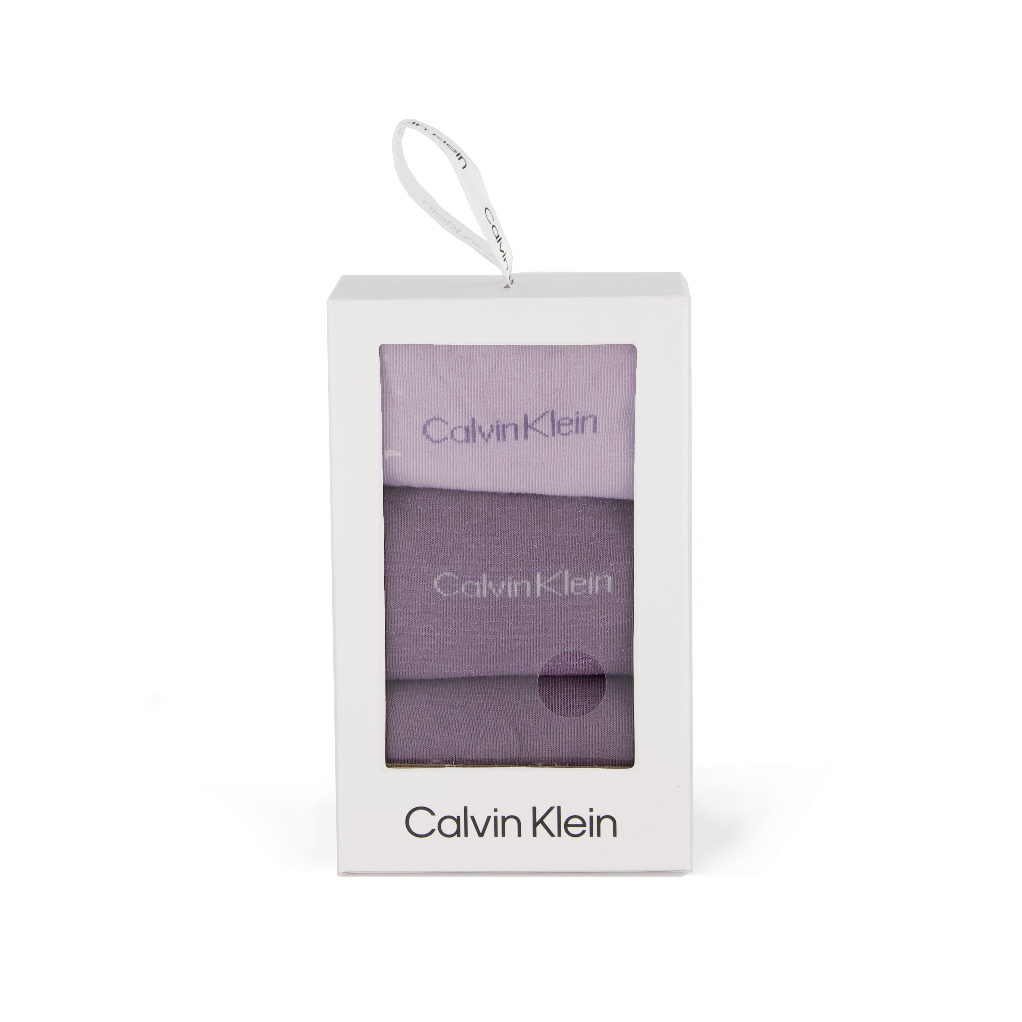Calvin Klein 3 Pack Giftboxed Womens Crew Socks Lilac