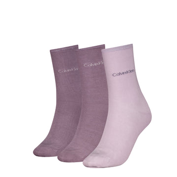 Calvin Klein 3 Pack Giftboxed Womens Crew Socks Lilac
