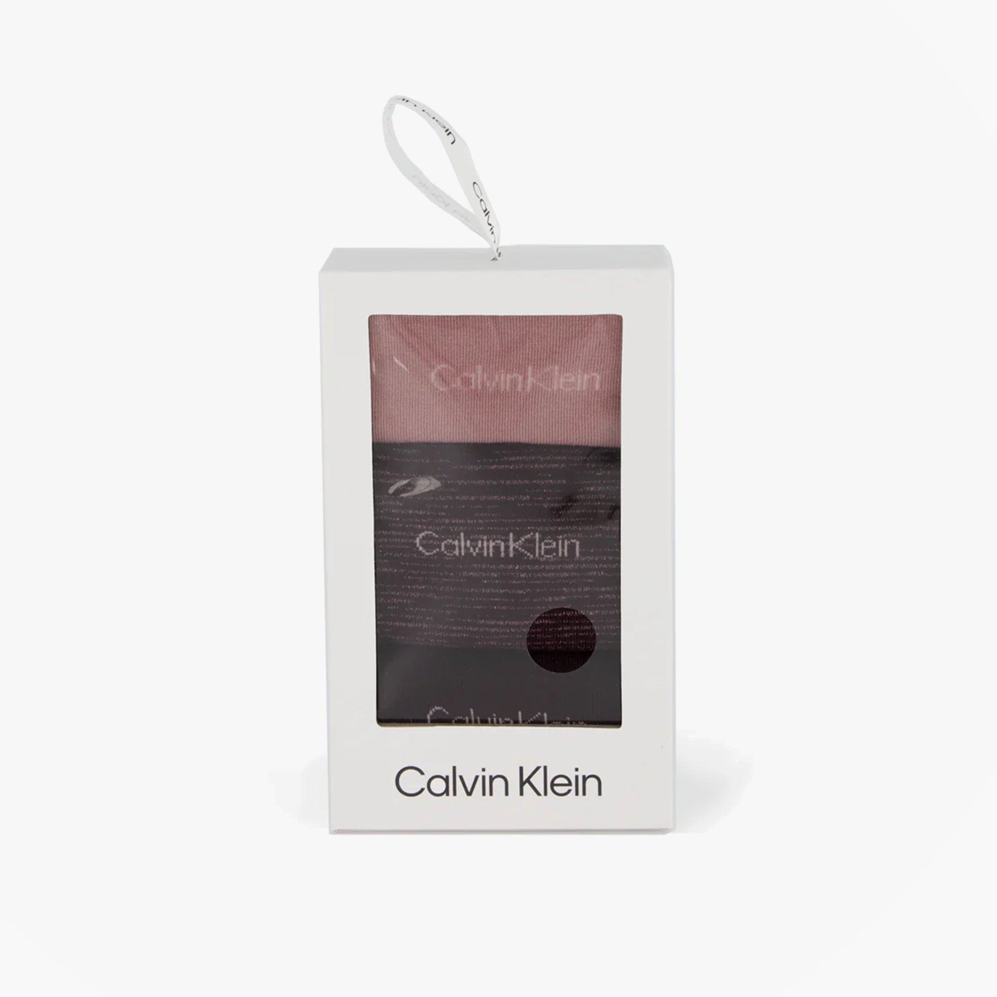 Calvin Klein 3 Pack Giftboxed Womens Crew Socks Burgundy