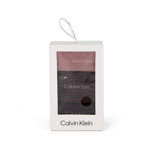 Calvin Klein 3 Pack Giftboxed Womens Crew Socks Burgundy