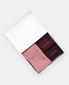Calvin Klein 3 Pack Giftboxed Logo Womens Crew Socks Burgundy Combo