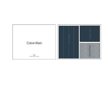 Calvin Klein 3 Pack Giftboxed Classic Mens Crew Socks Navy/Grey