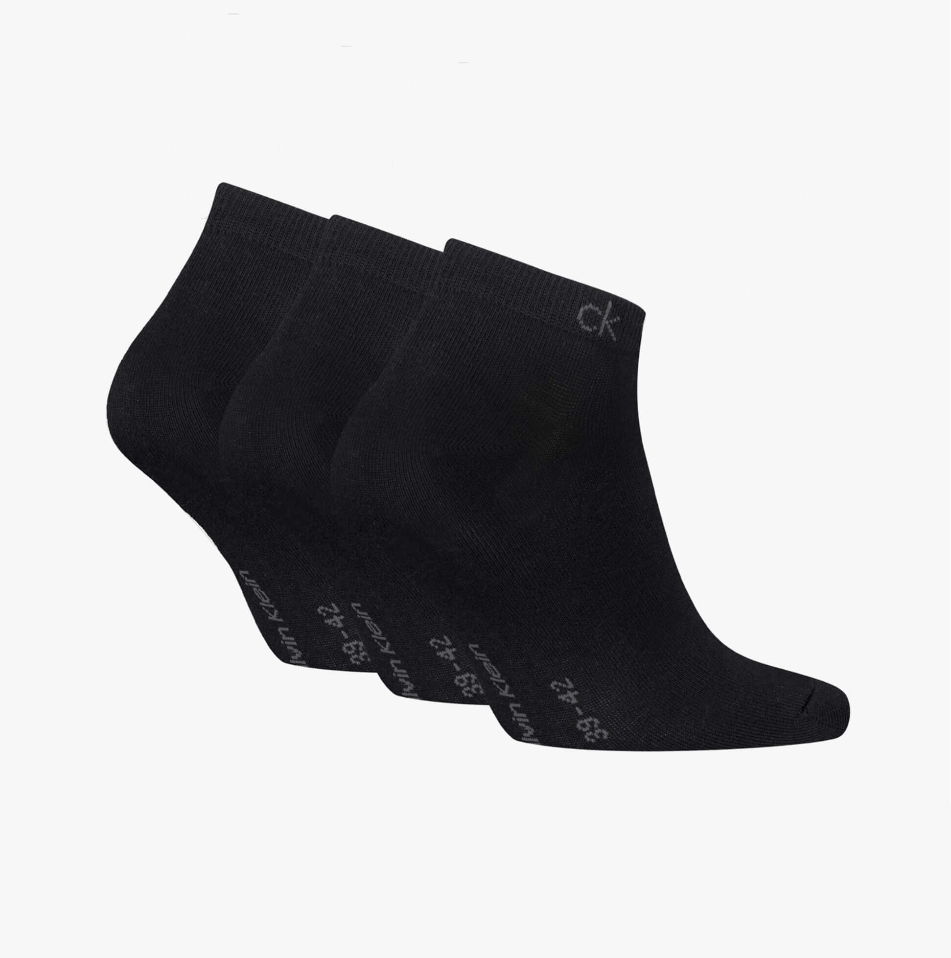Calvin Klein 3 Pack Sneaker Mens Socks Black