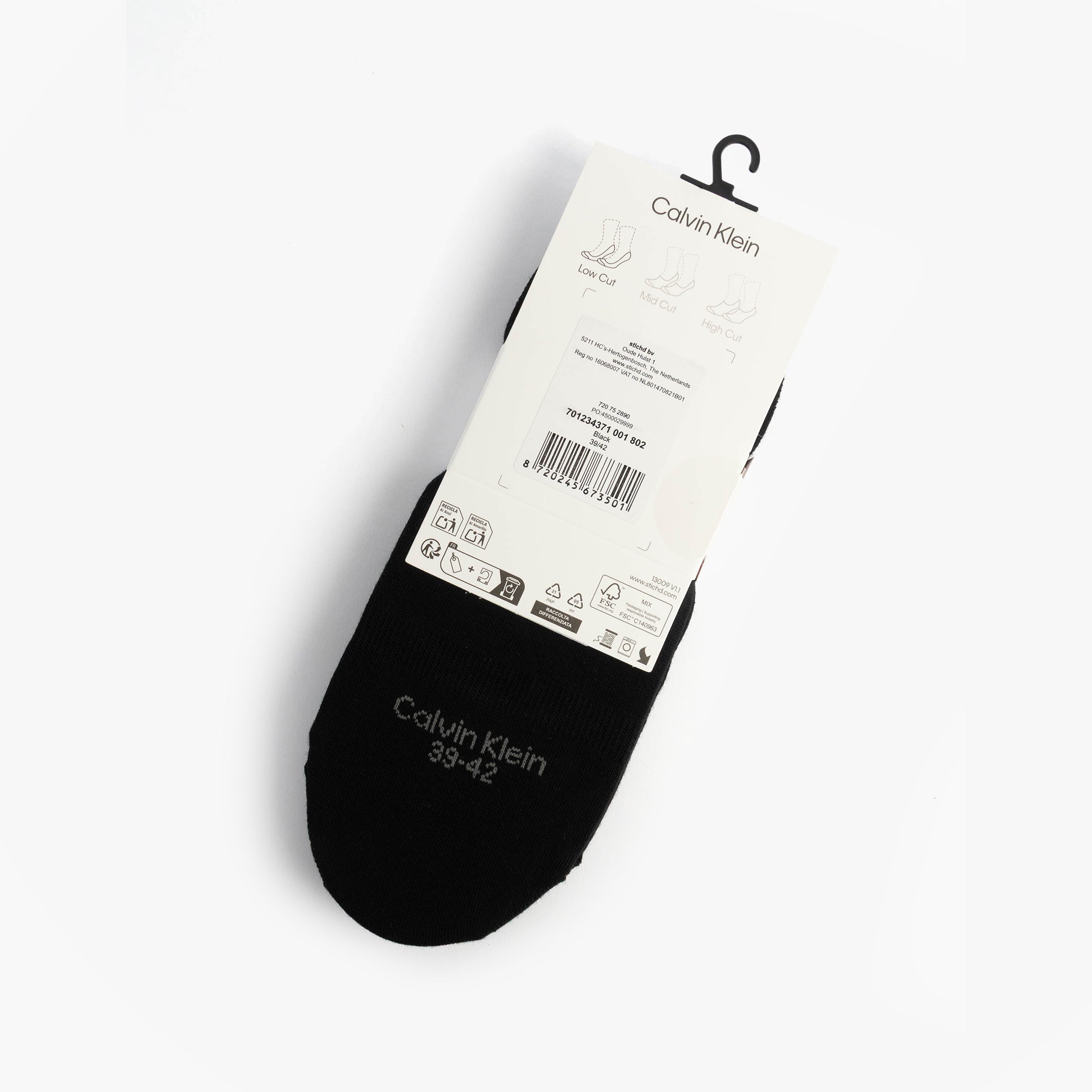 Calvin Klein 3 Pack Footie Womens Socks Black
