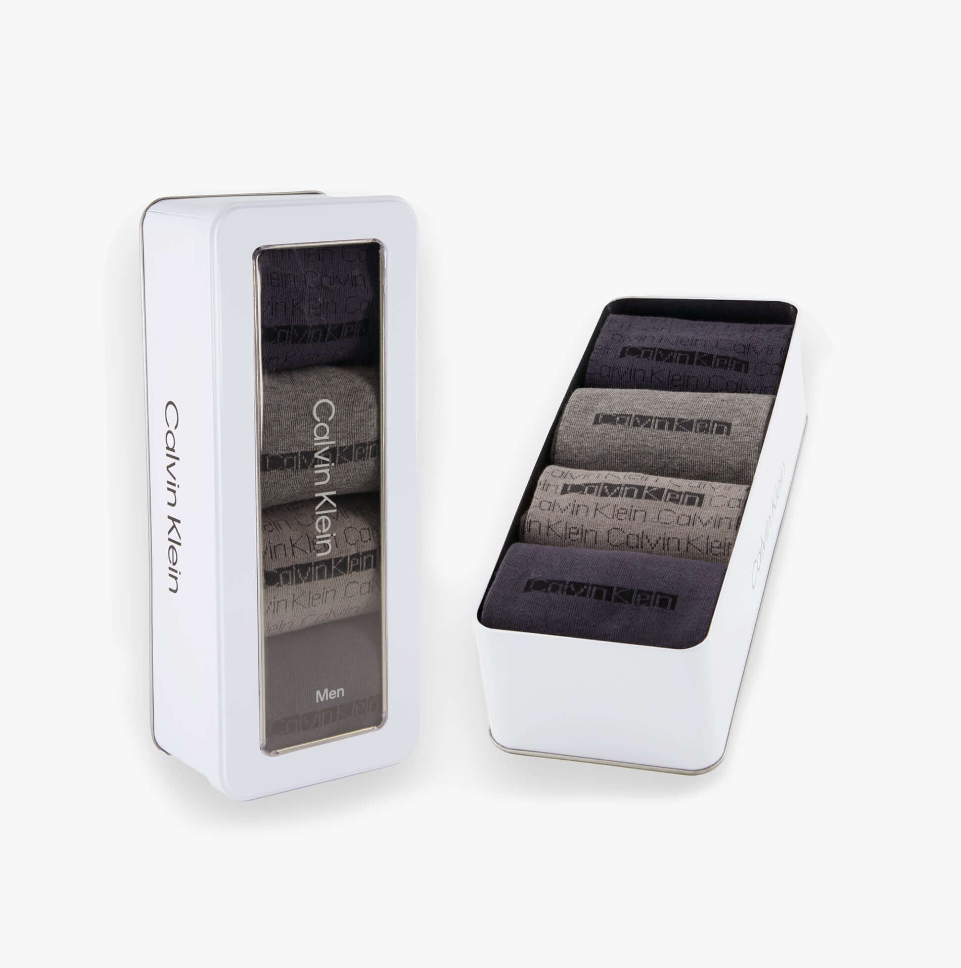 Calvin Klein 4 Pack Giftbox AOP Mens Socks Grey Combo