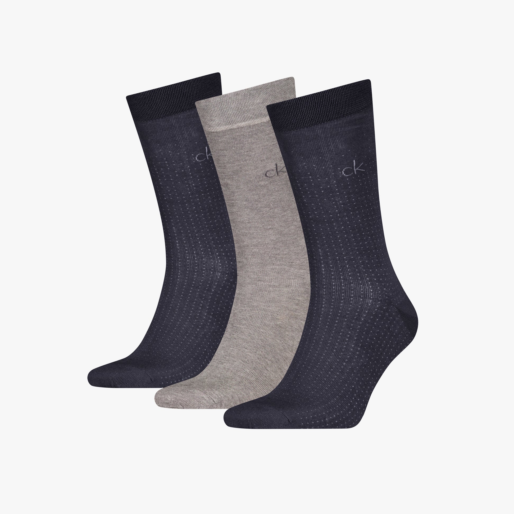 Calvin Klein 3 Pack Giftbox Dropknee Mens Socks Grey Combo