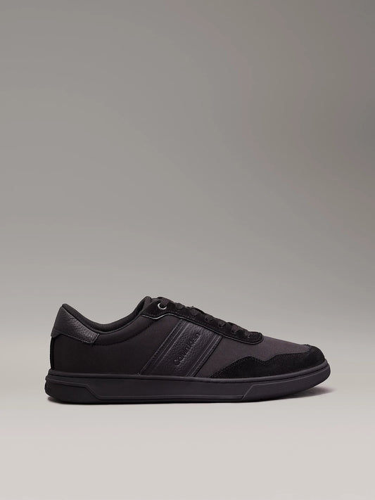 Calvin Klein LOW TOP LACE UP MIX Mens Trainers Triple Black