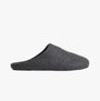 Calvin Klein MULE Mens Mule Slippers Ck Black side view showing soft polyester construction and round toe design.