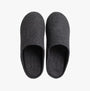 Calvin Klein MULE Mens Mule Slippers Ck Black top view showing dark gray slip-on style with round toe design.