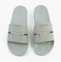 Calvin Klein POOL SLIDE DOUBLE T Mens Sliders Granite Road top view, showcasing slip-on design and synthetic materials.