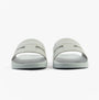Calvin Klein POOL SLIDE DOUBLE T Mens Sliders Granite Road front view showing lightweight synthetic design.