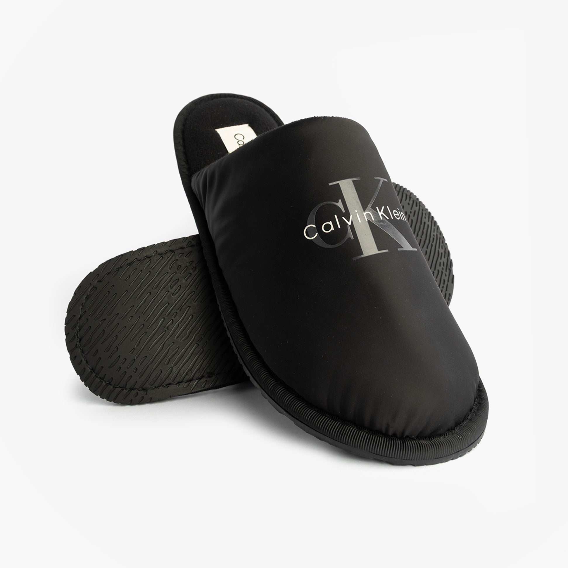 Calvin Klein HOTEL SLIPPER MONOLOGUE Mens Slippers Triple Black