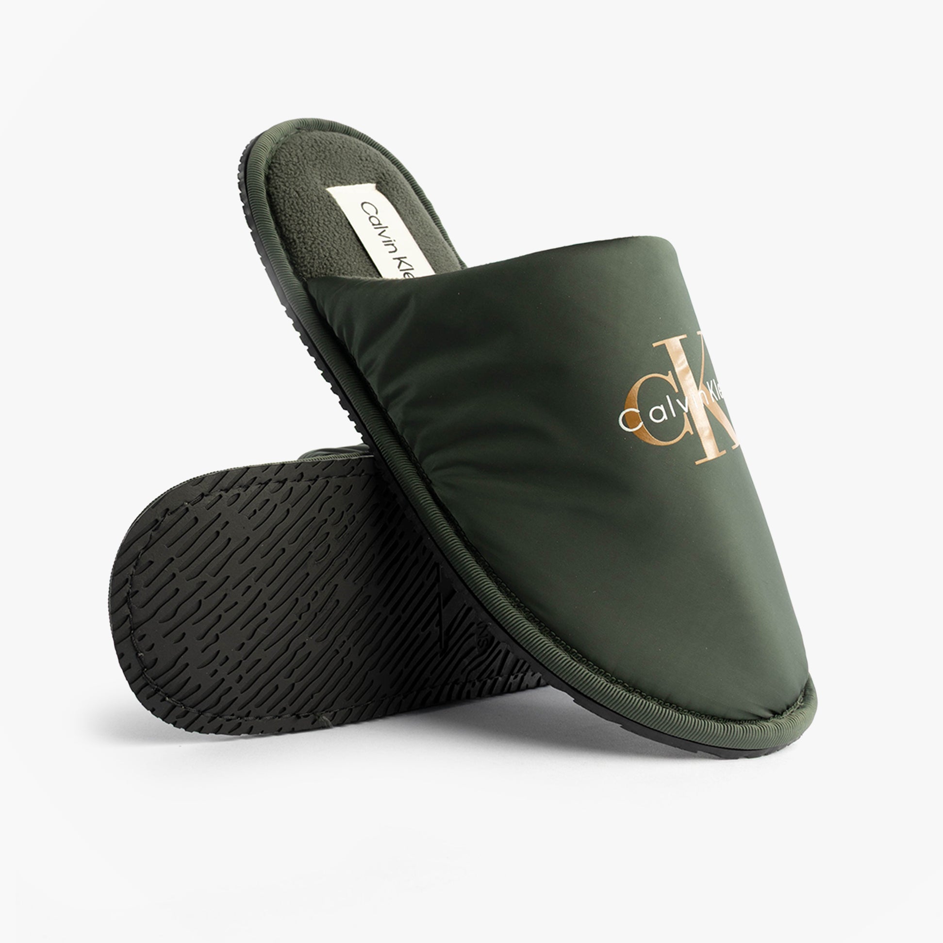 Calvin Klein HOTEL SLIPPER MONOLOGUE Mens Slippers Thyme