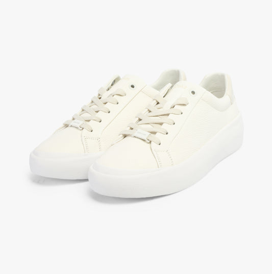 Calvin Klein VULCANISED LACE UP Womens Trainers White/Dk Ecru