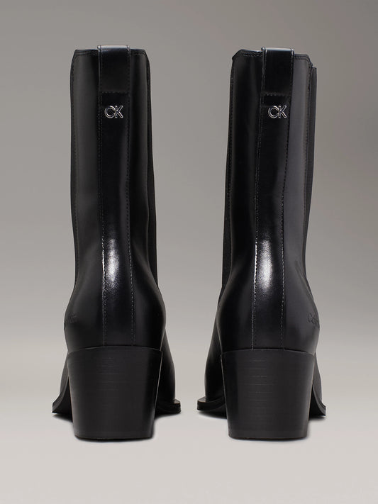Calvin Klein HEEL Womens Cowboy Boots Ck Black