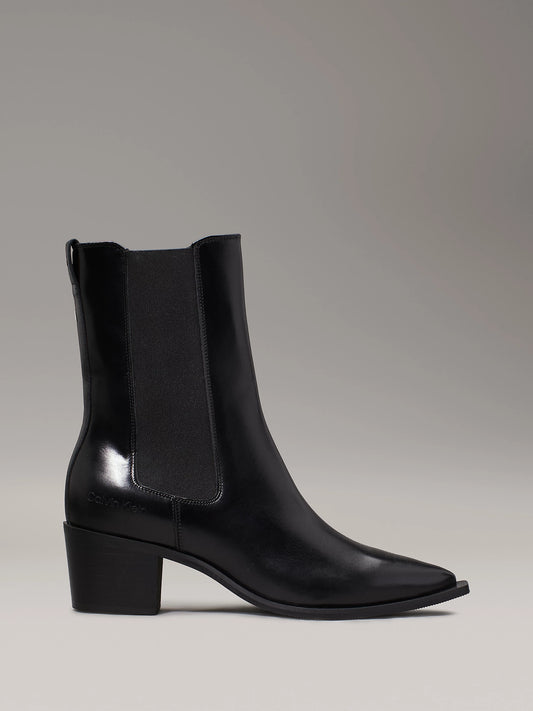 Calvin Klein HEEL Womens Cowboy Boots Ck Black