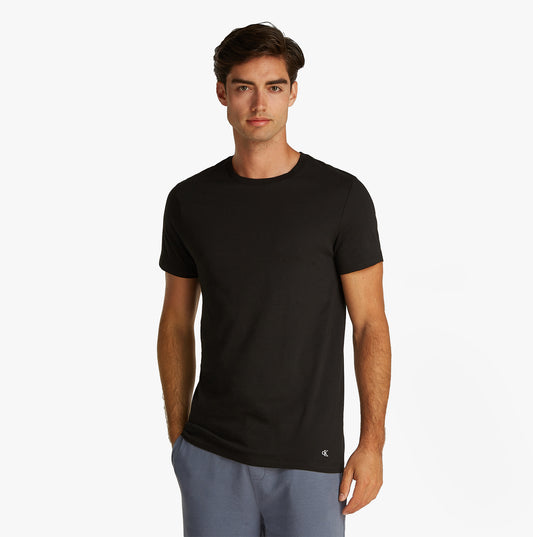 Calvin Klein 100% COTTON 3 Pack Mens T-Shirts Black/Grey Heather/White