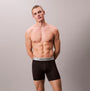 Calvin Klein LV00NB4124 BOXER BRIEF 3 PACK Mens Low Rise Trunks Multicoloured front view model wearing black trunks
