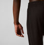 Calvin Klein ULTRA SOFT MODAL Mens Lounge Bottoms Black rear view showing cuffed tapered leg and elastic waistband.