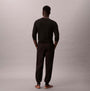 Calvin Klein QUILTED JOGGER Mens Joggers Black back view, regular fit, 60% cotton, 40% polyester.