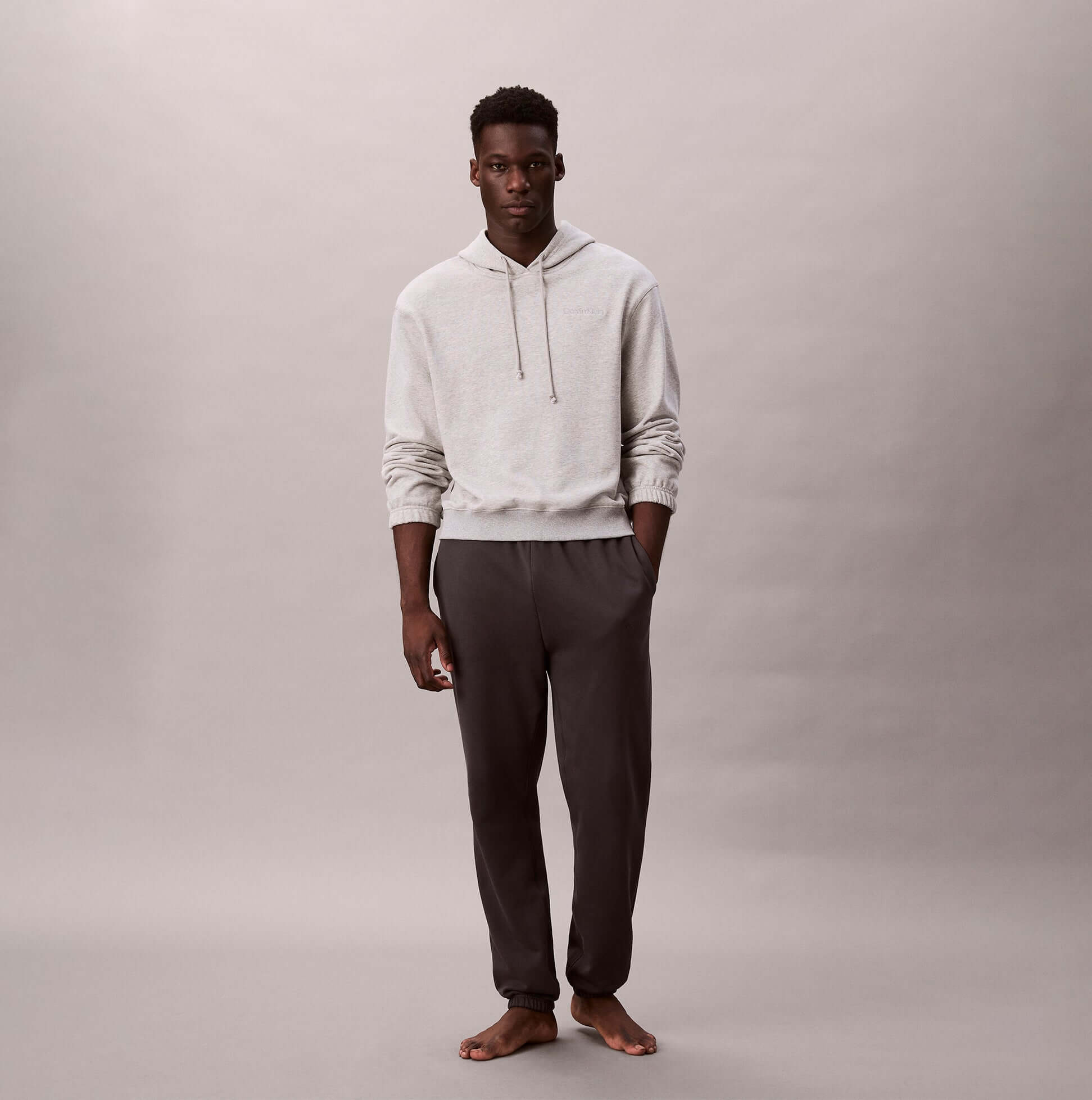 Calvin Klein L/S HOODIE Mens Hoodie Grey Heather