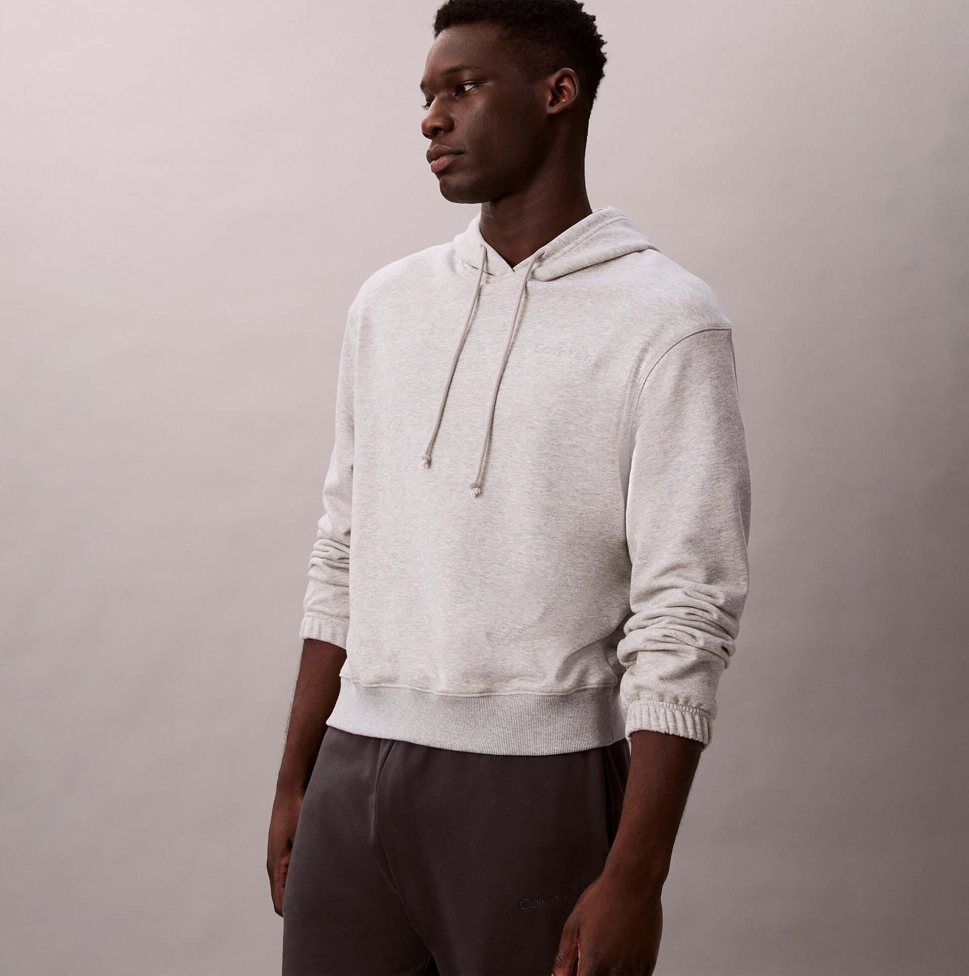 Calvin Klein L/S HOODIE Mens Hoodie Grey Heather