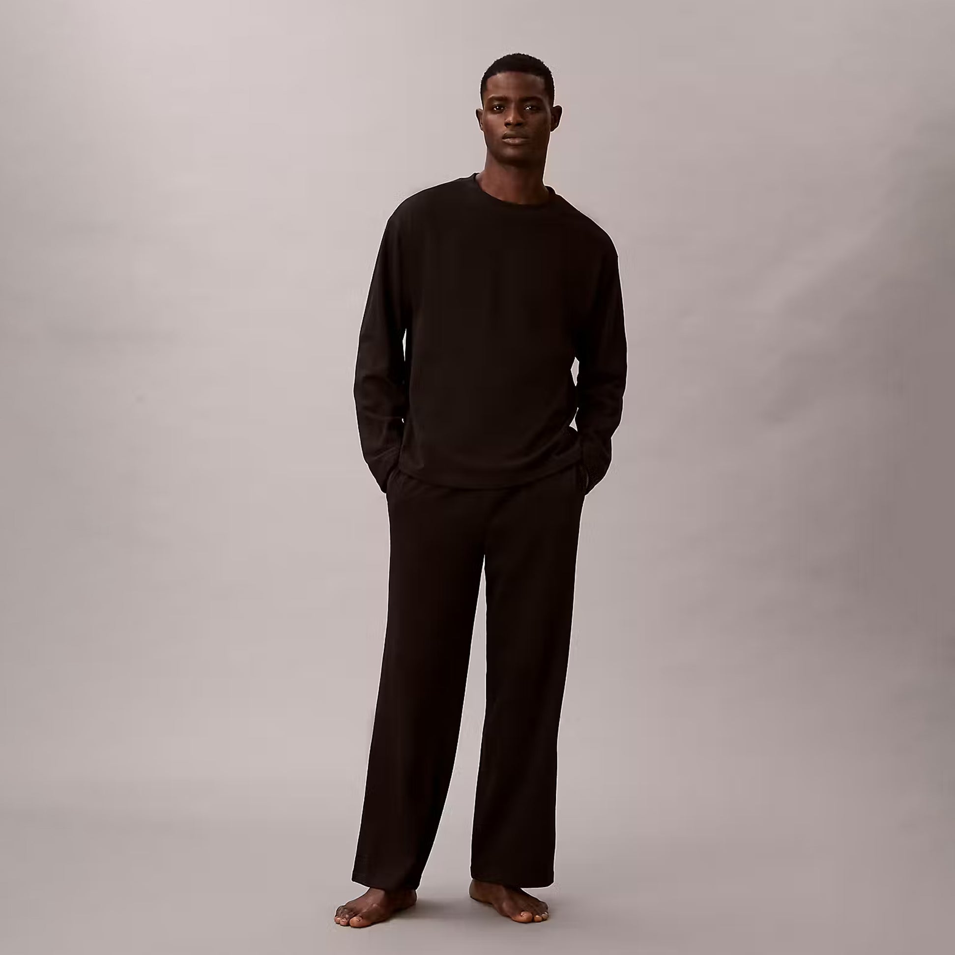 Calvin Klein LS TEE PANT SET Mens Black