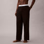 Calvin Klein LS TEE PANT SET Mens Black side view of black pants with logo waistband