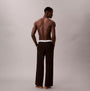 Calvin Klein LS TEE PANT SET Mens Black back view showing relaxed fit and waistband detail.