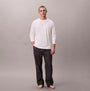 Calvin Klein LS TEE PANT SET Mens Multicoloured front view showcasing long sleeve tee and patterned pants.