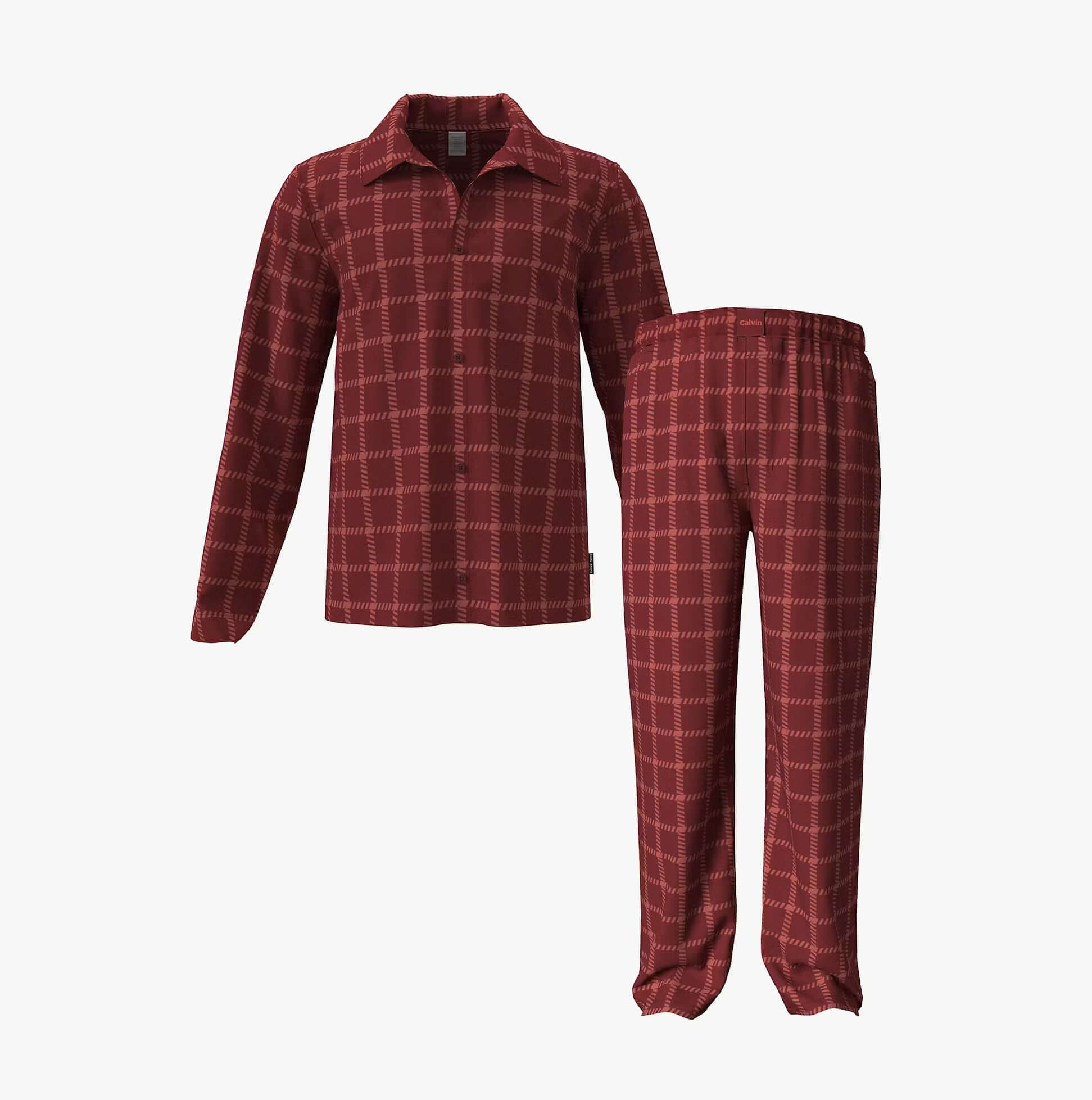 Calvin Klein LS BUTTON DOWN PANT Mens Pant Set Club Check