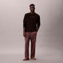 Calvin Klein LS TEE PANT SET Mens Multicoloured front view featuring a model in long sleeve tee and patterned pants.