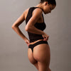 Calvin Klein THONG Womens Icon Logo Lace Molten Black